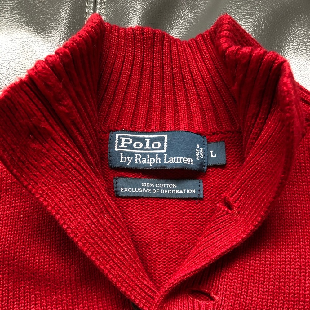 Men’s polo Ralph Lauren half button up sweater L
